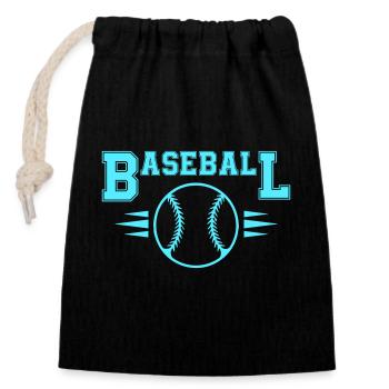 baseball - Verschließbarer Geschenkbeutel aus Baumwolle (14x20cm) - Schwarz - Vorne
