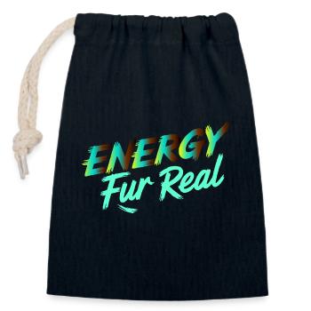 ENERGY FUR REAL - Closable cotton gift bag (14x20cm) - navy - Front