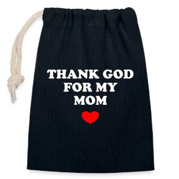 Thank God For My Mom - Verschließbarer Geschenkbeutel aus Baumwolle (14x20cm) - Navy - Vorne