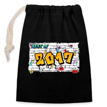 Street Pulse 2017 Graffiti – 8 Years of Rebel - Closable cotton gift bag (14x20cm) - black - Front