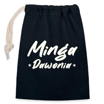 Minga Spruch vit à Munich - Sac cadeau en coton avec cordon (14 x 20 cm) - bleu marine - Devant