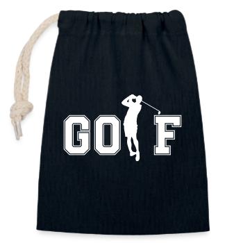 golf - Verschließbarer Geschenkbeutel aus Baumwolle (14x20cm) - Navy - Vorne