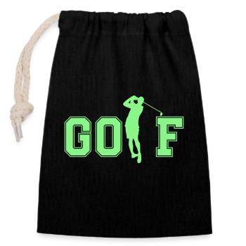 golfe - Sac cadeau en coton avec cordon (14 x 20 cm) - noir - Devant