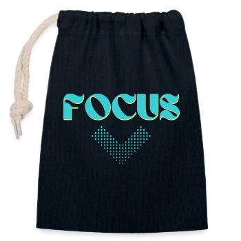 Focus Graphic - Closable cotton gift bag (14x20cm) - navy - Front