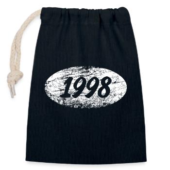 1998 - Closable cotton gift bag (14x20cm) - navy - Front
