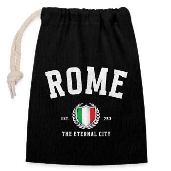 Hommage à Rome – Armoiries de l’Italie et 753 av. J.-C. - Sac cadeau en coton avec cordon (14 x 20 cm) - noir - Devant
