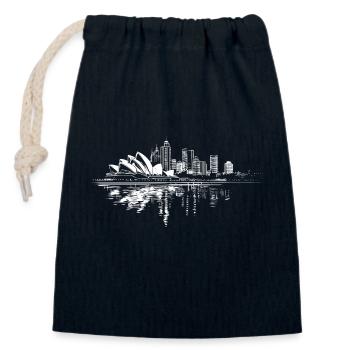 Horizon de Sidney - Sac cadeau en coton avec cordon (14 x 20 cm) - bleu marine - Devant