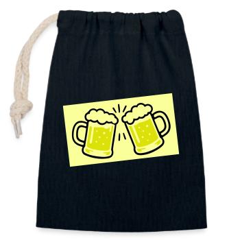 Beer Glass Beer Icon - Closable cotton gift bag (14x20cm) - navy - Front
