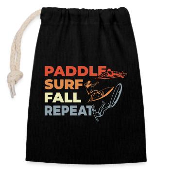Paddle Surf Répéter - Sac cadeau en coton avec cordon (14 x 20 cm) - noir - Devant