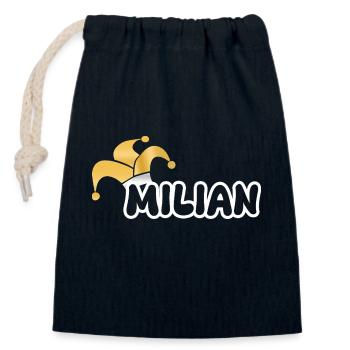 Milian as Carnival - Closable cotton gift bag (14x20cm) - navy - Front