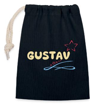 Gift Gustav - Closable cotton gift bag (14x20cm) - navy - Front