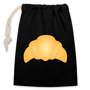 croissant - Closable cotton gift bag (14x20cm) - black - Front