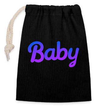 BÉBÉ COOL - Sac cadeau en coton avec cordon (14 x 20 cm) - noir - Devant