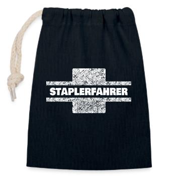 Forklift driver - Closable cotton gift bag (14x20cm) - navy - Front