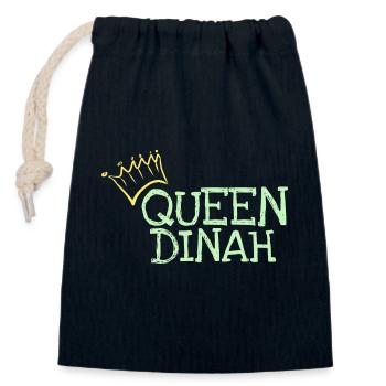 First name Dinah - Closable cotton gift bag (14x20cm) - navy - Front