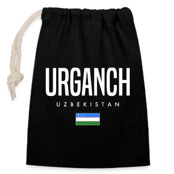 Urganch Usbekistan - Verschließbarer Geschenkbeutel aus Baumwolle (14x20cm) - Schwarz - Vorne