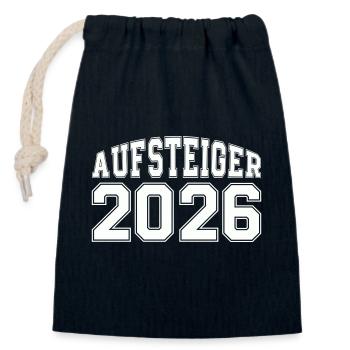 Promoted 2026 - Closable cotton gift bag (14x20cm) - navy - Front