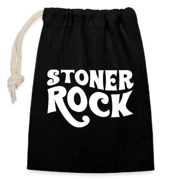 Conception typographique Stoner Rock - Sac cadeau en coton avec cordon (14 x 20 cm) - noir - Devant