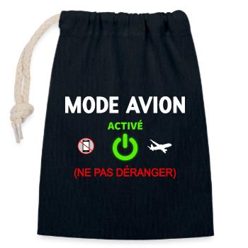 Design Fashion Airplane Activation Fun - Closable cotton gift bag (14x20cm) - navy - Front