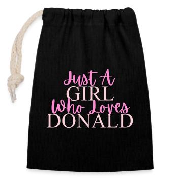 Empowering Girl Power Motivational Quote - Closable cotton gift bag (14x20cm) - black - Front