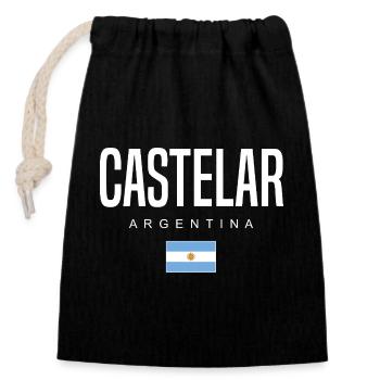 Castelar Argentinien Argentinier - Verschließbarer Geschenkbeutel aus Baumwolle (14x20cm) - Schwarz - Vorne