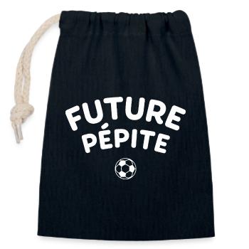 Future Pépite ballon rond enfant football - Sac cadeau en coton avec cordon (14 x 20 cm) - bleu marine - Devant