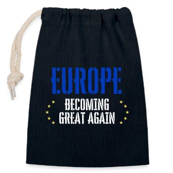 EUROPE Becoming Great Again - Closable cotton gift bag (14x20cm) - navy - Front