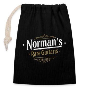 Normans seltene Gitarre Vintage-Logo - Verschließbarer Geschenkbeutel aus Baumwolle (14x20cm) - Schwarz - Vorne