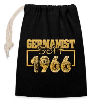 Studied in 1966 - Closable cotton gift bag (14x20cm) - black - Front