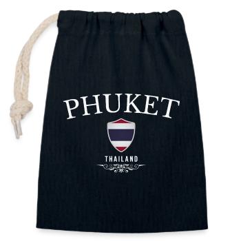 Phuket Thailand, Phuket souvenir - Closable cotton gift bag (14x20cm) - navy - Front
