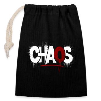 Chaos Splatter Symbolik - Verschließbarer Geschenkbeutel aus Baumwolle (14x20cm) - Schwarz - Vorne