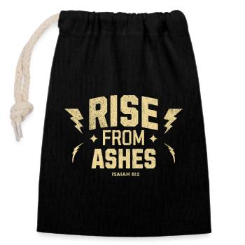 🔥Renaître de ses cendres Ésaïe 61:3 - Sac cadeau en coton avec cordon (14 x 20 cm) - noir - Devant