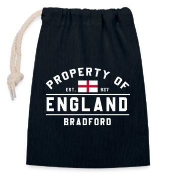 England Bradford Flagge Text - Verschließbarer Geschenkbeutel aus Baumwolle (14x20cm) - Navy - Vorne