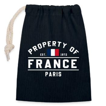 Immobilier français Paris Art - Sac cadeau en coton avec cordon (14 x 20 cm) - bleu marine - Devant