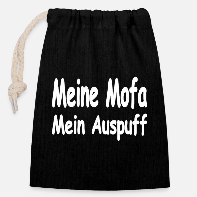 Moped - Closable cotton gift bag (14x20cm) - black