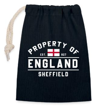 England Immobilien Sheffield Logo - Verschließbarer Geschenkbeutel aus Baumwolle (14x20cm) - Navy - Vorne