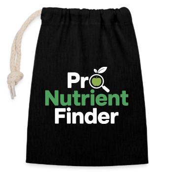 Diététiste certifiée en nutrition - Sac cadeau en coton avec cordon (14 x 20 cm) - noir - Devant