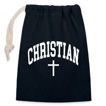 Christian Christ Christentum Christen - Verschließbarer Geschenkbeutel aus Baumwolle (14x20cm) - Navy - Vorne