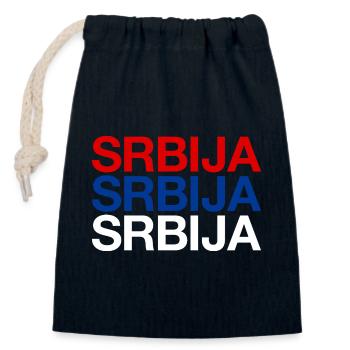 Serbia Serbien - Closable cotton gift bag (14x20cm) - navy - Front