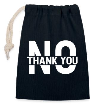 No Thank You - Verschließbarer Geschenkbeutel aus Baumwolle (14x20cm) - Navy - Vorne