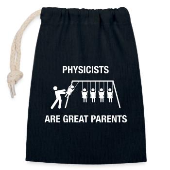 Physicist Humor Scientist Funny - Closable cotton gift bag (14x20cm) - navy - Front