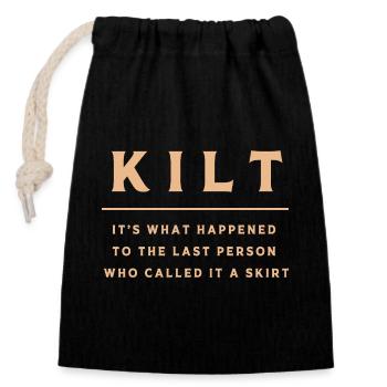 Kilt Scotland Scotland Jupe Tartan - Sac cadeau en coton avec cordon (14 x 20 cm) - noir - Devant