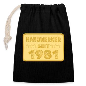 1981 - Closable cotton gift bag (14x20cm) - black - Front