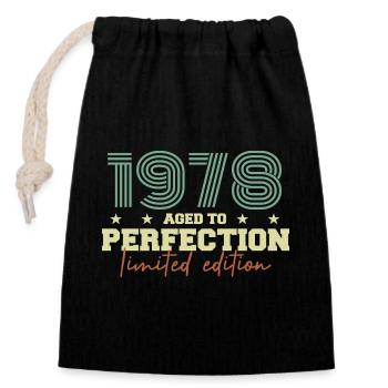 1978 - Sac cadeau en coton avec cordon (14 x 20 cm) - noir - Devant