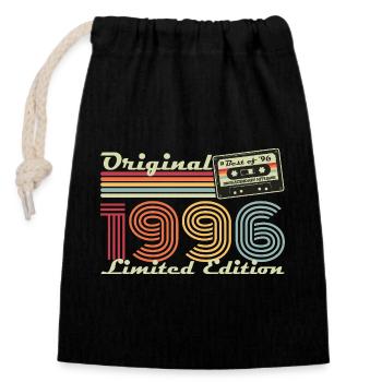 Original 1996 Vintage Vintage Birthday Retro - Closable cotton gift bag (14x20cm) - black - Front