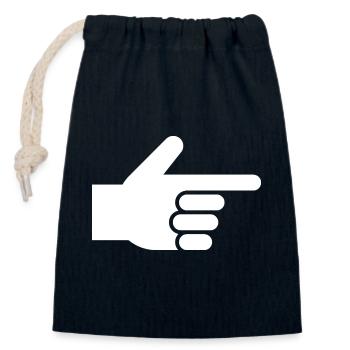 Hand, Zeigefinger, Zeiger - Verschließbarer Geschenkbeutel aus Baumwolle (14x20cm) - Navy - Vorne