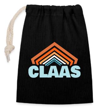 Claas comme prénom - Sac cadeau en coton avec cordon (14 x 20 cm) - noir - Devant