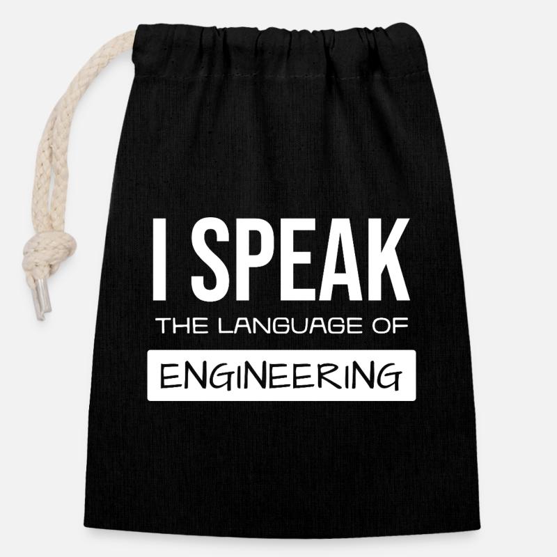 I Speak Engineering Glyphs - Verschließbarer Geschenkbeutel aus Baumwolle (14x20cm) - Schwarz