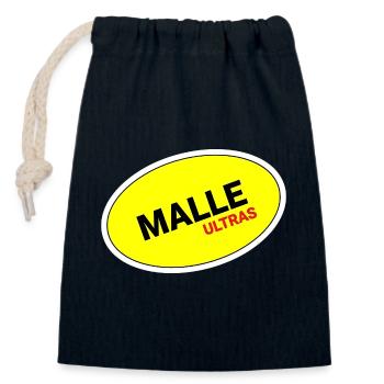 Malle Ultras Gelb Oval Sticker - Verschließbarer Geschenkbeutel aus Baumwolle (14x20cm) - Navy - Vorne