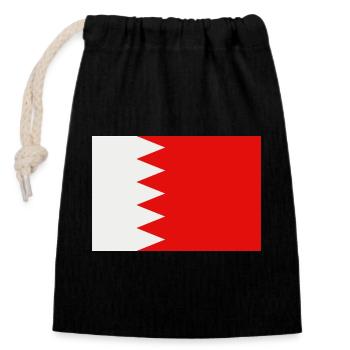 Drapeau de Bahreïn - Sac cadeau en coton avec cordon (14 x 20 cm) - noir - Devant